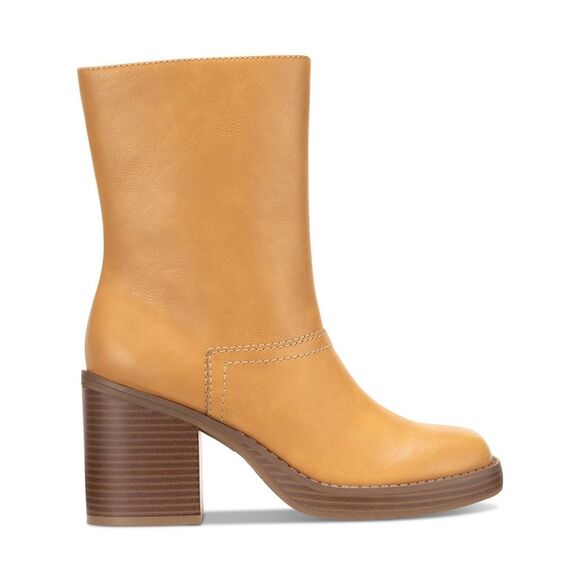 SUN STONE Womens Beige Denverrp Square Toe Block Heel Zip-Up Heeled Boots 10 M - Picture 3 of 4